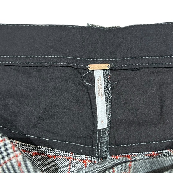 Free People Sz 6 Trousers Gray Plaid Flare Pants Boho Workwear Retro - Picture 3 of 5